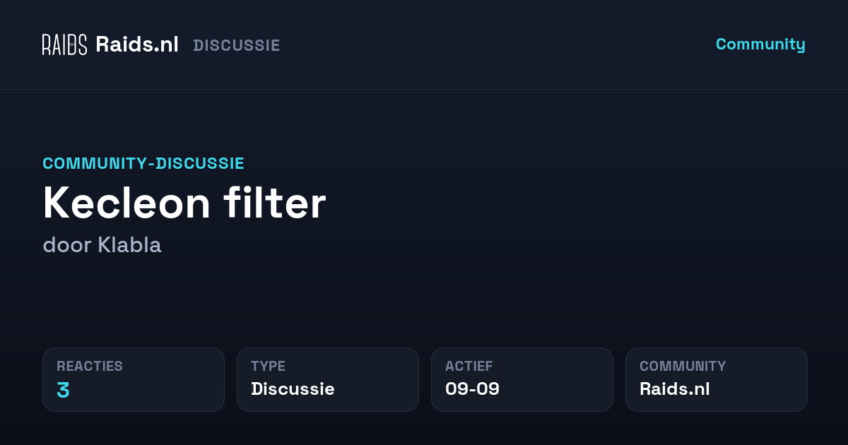 Kecleon filter — Discussie